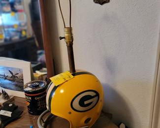Vintage NFL Green Bay Helmet Lamp