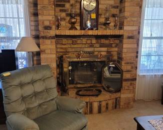 Mantle Clock, Recliner, Oil Lamps