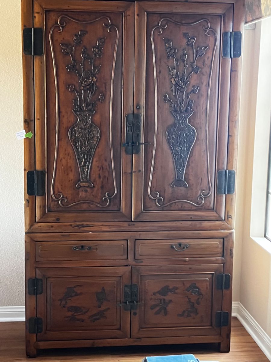 Vintage hand carved Chinese cabinet