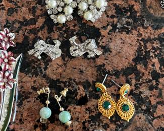Costume jewelry (earrings: clip on and pierced)