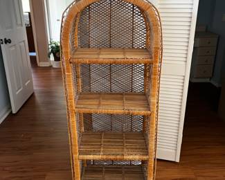 Vintage ratan hutch 