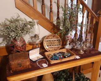 Also, two strands of natural pearls.