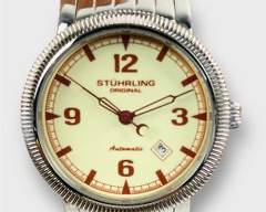 Stuhrling Original Cream Dial Stainless Automatic Dress Watch
