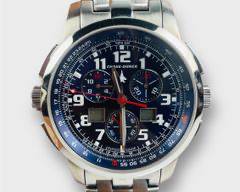 Chase Durer Command Alarm Blue Sunburst Quartz Chronograph Pilots Watch Ref. 500-06-5
