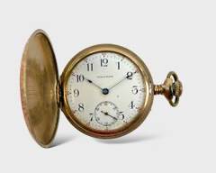 Vintage Waltham Railroad Dial Hunter Style Pocket Watch
