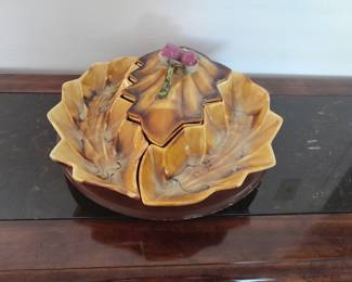 Vintage Holiday Serving dish centerpiece with