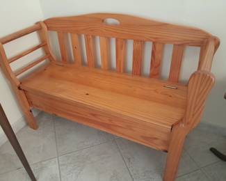 Wood bench-19x49 with storage