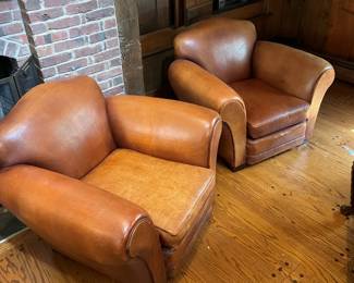 Pair of Leather Club Chairs