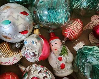 Vintage mercury glass ornaments