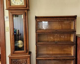 Grandfather clock and barrister cabinet