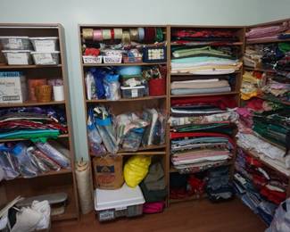 fabric, book cases, quilt block kits