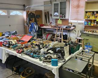 The Cabinets and Work Bench are for sale!