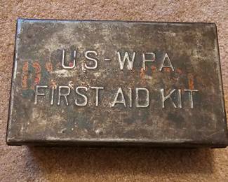 Works Progress Administration 1933 renamed in 1939 to Work Projects Administration 1st Aid Kit Metal Box
