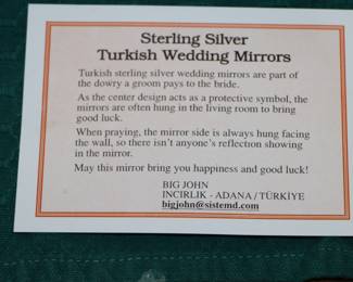 Sterling SilverTurkish Wedding Mirrors 