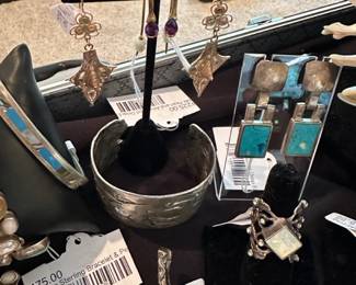 Sterling & Turquoise Drop Earrings, 14k Pearl and Amethyst Drop Earrings (BL)