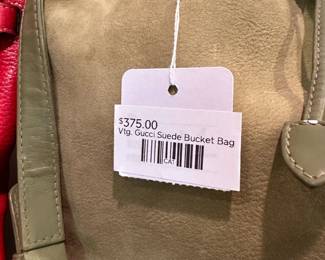 Vtg. Gucci Suede Bucket Bag