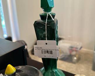 Art Deco Malachite Perfume Bottle