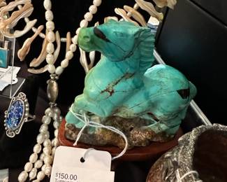 Turquoise Horse Sculpture