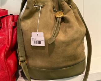 Vtg. Gucci Suede Bucket Bag