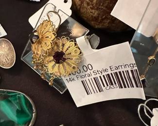 14k Multi-Stone Drop Earrings (BL