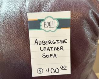 Aubergine Leather Loveseat & Sofa