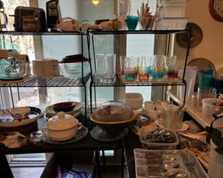 bowls, glasses, casserole dishes