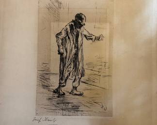 Signed original Jozef Israels Stumbling Old Man