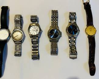 Men’s watches: Croton; Geneva; Sharp; Eddie Bower; Pulsar; Sieko