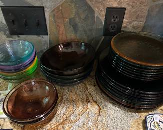 Recycled glass dishes