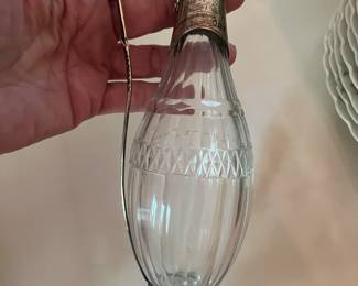 Antique Georgian Solid
Silver Mounted Oil Vinegar Bottle Godbehere & Wigan(?)
1799