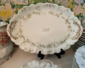 HAVILAND and company SCALLOPED PINK ROSE HAND PAINTED CHINA 72 PIECES