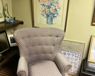 Upholstered wing chairs and sofas