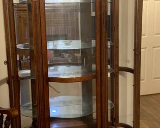Glass and Wood Curio Cabinet