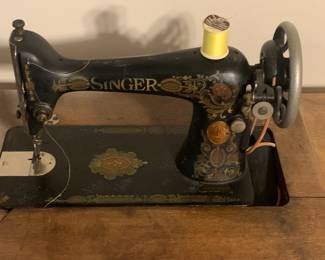 Vintage Cast Iron Singer Sewing Table w/ Singer Machine