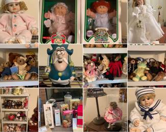 Hundreds of collectible dolls including Barbie, Madame Alexander, Cabbage Patch, Marie Osmond and more! All in pristine condition. 