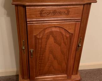 Wood Jewelry Cabinet w/ Mirror, Drawers and Shelves