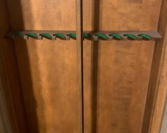Wood and Glass Gun Cabinet w/ Top and Bottom Locks