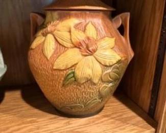 We have a large selection of Hull, roseville, and weller pottery 