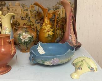 Roseviller, hull, weller pottery