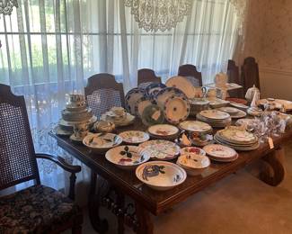 Blue ridge, watt, flow blue and other porcelain and ceramic plates and china 