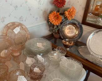 Pink depression glass