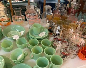 Jadeite D handle mugs 