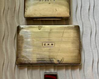 Sterling silver cigarette cases and Tiffany & Co. enamel and silver money clip