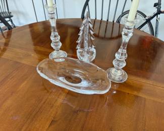 Simon Pierce glass, Reed and Barton candlesticks.