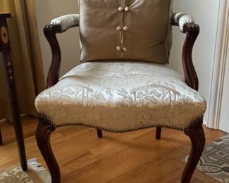 Silk, hand carved chair