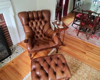 Stickley Leopold chair and ottoman.