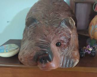 Carved Wood Bear 