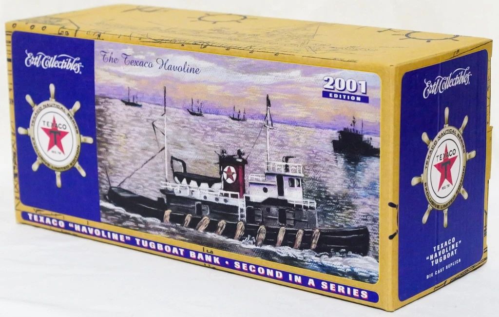 1 - 2001 Ertl Collectibles Texaco Tugboat Bank w/ box
