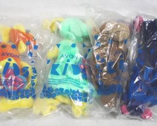 596 - Lot of 4 Avon Kids Plush Toys (New in Bags)
