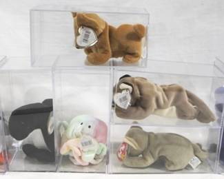 241 - Lot of 7 Beanie Babies in Plastic Cases should be most w/ error tags
